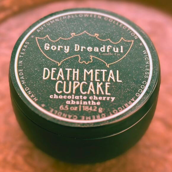 Death Metal Cupcake Wickless Candle: Chocolate Cherry Absinthe Scent - Picture 4 of 8